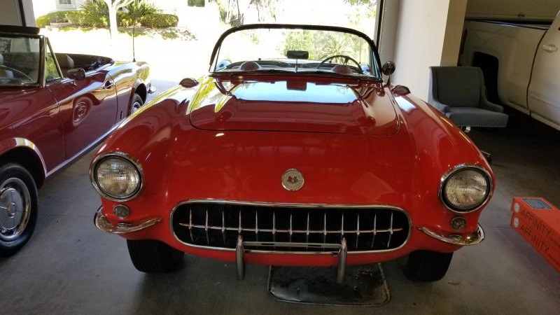 1956 red Chevy Corvette Convertible