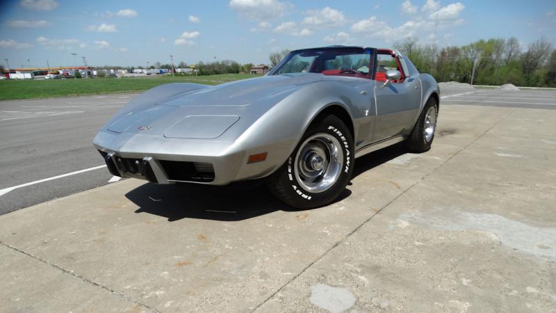 1977 Silver Chevy Corvette T-Top