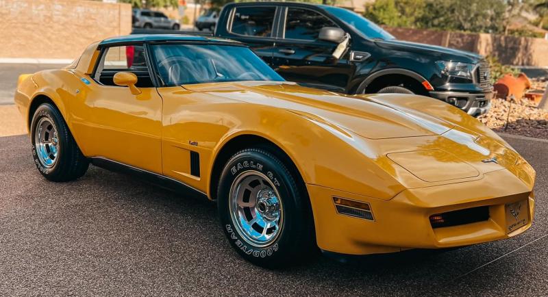 1980 yellow Chevy Corvette T-Top