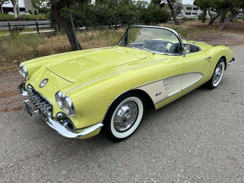 1958 Yellow Chevy Corvette Convertible