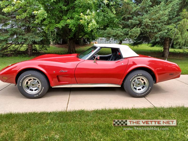 1975 Red Chevy Corvette Convertible