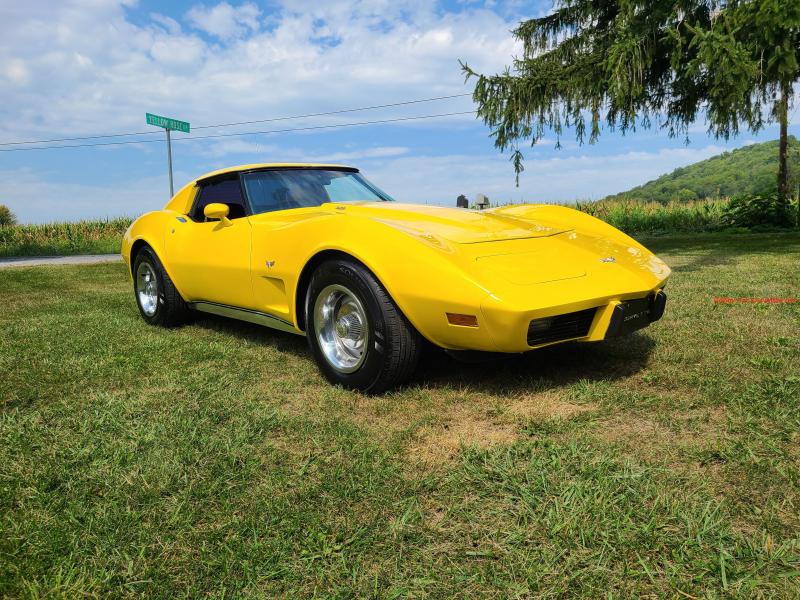 1977 Yellow Chevy Corvette T-Top