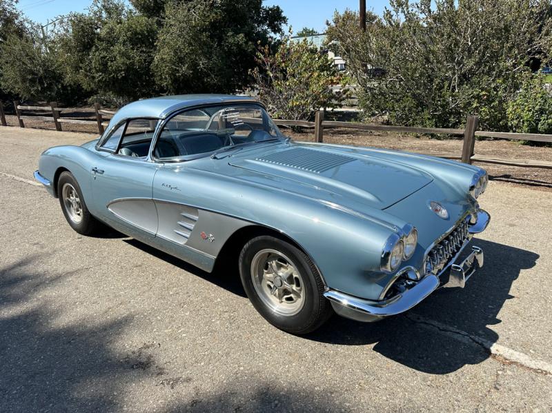 1958 Silver Blue Chevy Corvette Convertible