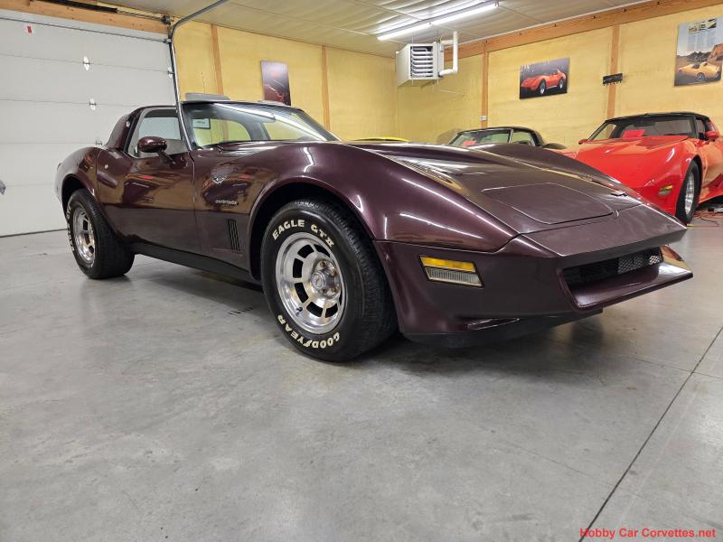 1982 Dark Claret Chevy Corvette T-Top