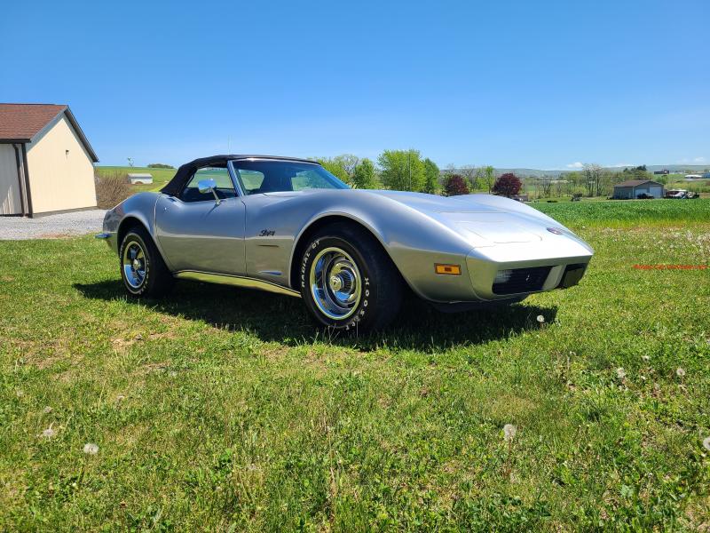 1973 Silver Chevy Corvette Convertible