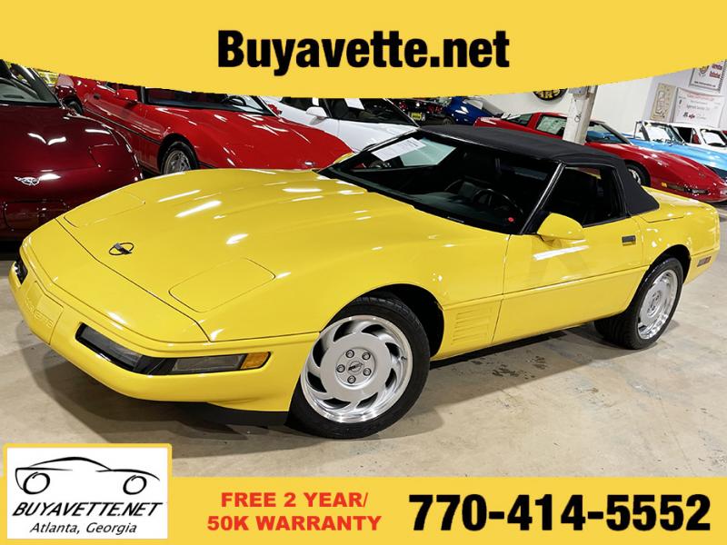 1991 Yellow Chevy Corvette Convertible