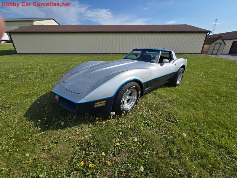1981 Silver Blue Chevy Corvette T-Top