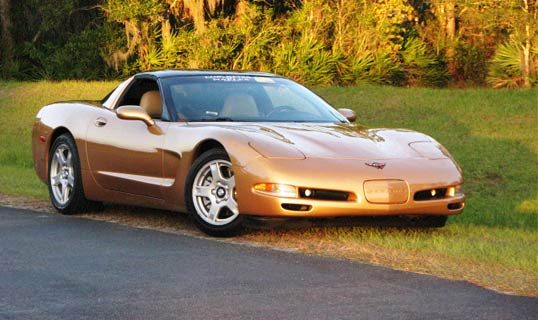 1998 Gold Chevy Corvette Coupe