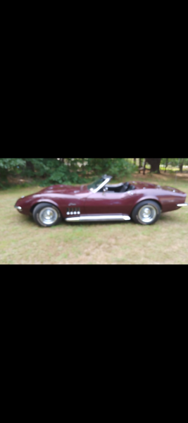 1968 Maroon Chevy Corvette Convertible