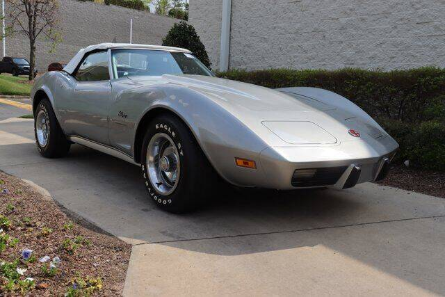 1975 Silver Chevy Corvette Convertible